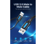 Cable USB 3.0-A   Macho a Macho / 1.5M / Negro  CONBG  Vention