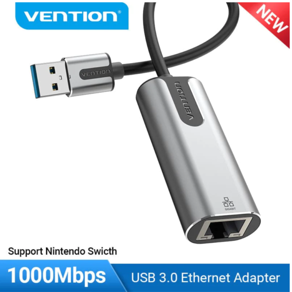 dlimgs.php_-1294.png Adaptador USB-A 3.0 a Gigabit Ethernet Aluminio Gris / 0.15M CEWHB Vention