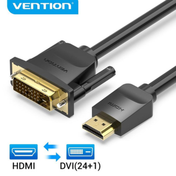 Cable HDMI a DVI Macho/Hembra / 1.5M / Negro ABFBG Vention