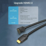 Cable HDMI   Angulo Recto 90° / 1.5M / Negro  AARBG  Vention