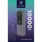 Power Bank Exofiz PB-01   10.000mAh  65W  Entrada Tipo C / Salida USB + Tipo C1 + Tipo C2