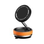Soporte Vehicular Magnético K10b   Plegable  c/Ventosa  Negro/Anaranjado - Imagen 2