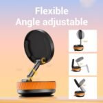 Soporte Vehicular Magnético K10b   Plegable  c/Ventosa  Negro/Anaranjado - Imagen 5