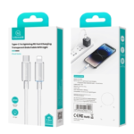 Cable de Datos Transparente SJ659   USB C a Lightinig  1.2M  Rosado  USAMS