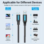 Cable de Impresora USB-C 2.0 a USB-B   Macho/Macho / 2A / 1M  Negro  CQUBF Vention - Imagen 5