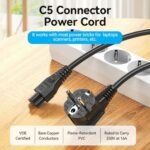 Cable de Poder Conector C5   1.8M / Negro  ZCKBAC  Vention - Imagen 4
