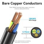 Cable de Poder Conector C5   1.8M / Negro  ZCKBAC  Vention - Imagen 5