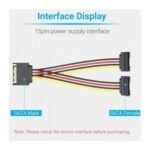 Cable Divisor SATA 15P 90° a 2*15P   Macho/Hembra  0.15M  KDBBB Vention - Imagen 2