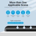 Organizador de Cables para Escritorio   p/7 Cables  Negro  KBSB0  Vention