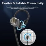 Cable de Red   Cat.6 UTP  Angulo Recto / Giro 360°/ 3M / Gris  IBOHI  Vention - Imagen 2
