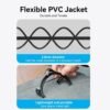 Cable de Red   Cat.6 UTP  Angulo Recto / Giro 360°/ 3M / Gris  IBOHI  Vention