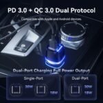 Cargador de Auto USB-C+USB-A   30W+18W  / Negro  FFRB0  Vention