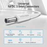Cable DC Power USB-A a 3.5 mm x 1.35 mm    5V / 0.5M / Blanco  CEXWD  Vention - Imagen 2