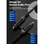 Cable de Audio Optico Toslink   5M / Negro  BAEBJ  Vention - Imagen 6