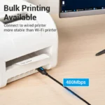 Cable de Impresora USB-C 2.0 a USB-B   Macho/Macho / 2A / 1M  Negro  CQUBF Vention - Imagen 7