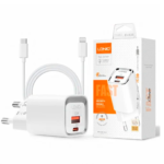 Cargador Pared A2317C   USB C a Lightning  30W  PD/QC3.0  Carga Rápida  Blanco  LDNIO