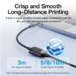 Cable de Impresora USB-C 2.0 a USB-B   Macho/Macho / 2A / 1M  Negro  CQUBF Vention - Imagen 8