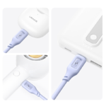 Cable de Datos   USB A a microUSB  Lila  SJ620  USAMS - Imagen 2