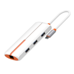 DS-26U   HUB 6 en 1 Tipo C  USB C + USB 2.0 + 3 USB 3.0 + RJ45 Ethernet  Blanco  LDNIO - Imagen 2