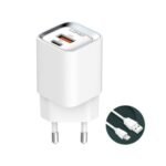 Cargador Pared A2317C   Lightning  30W  PD/QC3.0  Carga Rápida  Blanco  LDNIO