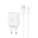 Cargador de Pared CC083   18W  QC3.0  Cable Lightning  2.1A  Blanco  USAMS - Imagen 5