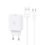 Cargador de Pared CC083   18W  QC3.0  Cable Tipo C  3A  Blanco  USAMS - Imagen 4