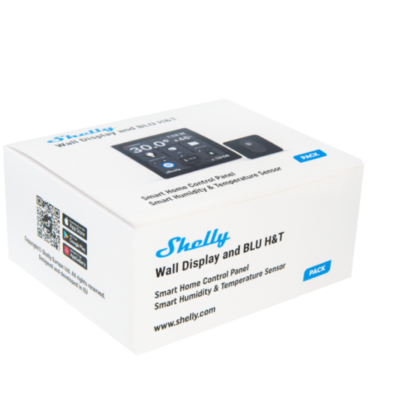 Shelly Wall Display Black + BLU H&T Black   Pantalla Táctil  BLU  Wi-Fi