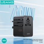 Cargador de viaje   70W  Tres USB-C + 2 USB A  CC310  Negro  USAMS - Imagen 3