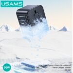 Cargador de viaje   70W  Tres USB-C + 2 USB A  CC310  Negro  USAMS - Imagen 4