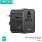 Cargador de viaje   25W  Dual USB-C + USB A CC309  Negro  USAMS - Imagen 2