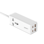 Cargador de Escritorio SC1418   65W  Dual QC3.0+Dual USB C PD  Carga Rápida Cable 2M Blanco  LDNIO - Imagen 4
