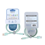 Cable de Datos ROCA   VITACOR  USB a  Micro USB  TPE/2.1A/100cm  Verde Claro - Imagen 3