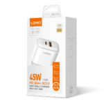 Cargador Pared A2526C   USB C a USB C  45W  PD/QC4 +QC3.0  Carga Rápida  Blanco  LDNIO - Imagen 2