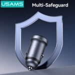 Cargador Auto USB C/PD   30W  Aluminio  Gris  CC321  USAMS - Imagen 2