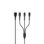 Cable de Carga U38   3 en 1  66W  USB  microUSB / USB C / Lightning  1M  Negro  SJ374  USAMS - Imagen 2