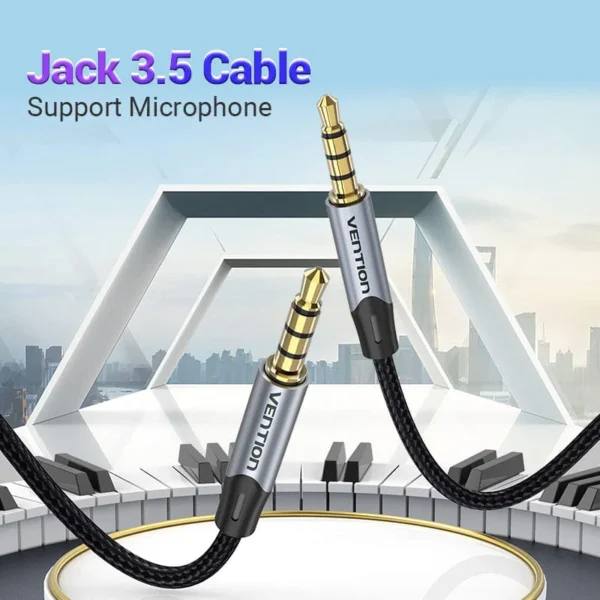 dlimgs.php_-22.webp Cable de Audio TRRS a 3.5 mm Macho/Macho / 1M / Gris BAQHF Vention