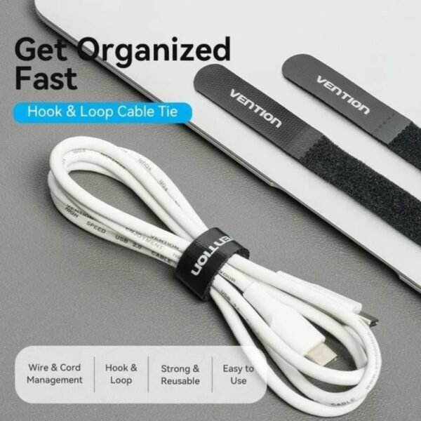 Tira Organizadora para Cables   10 Piezas / Negro KAOB0-10  Vention