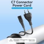 Cable de Poder Conector C7   1.8M / Negro  ZCIBAC  Vention