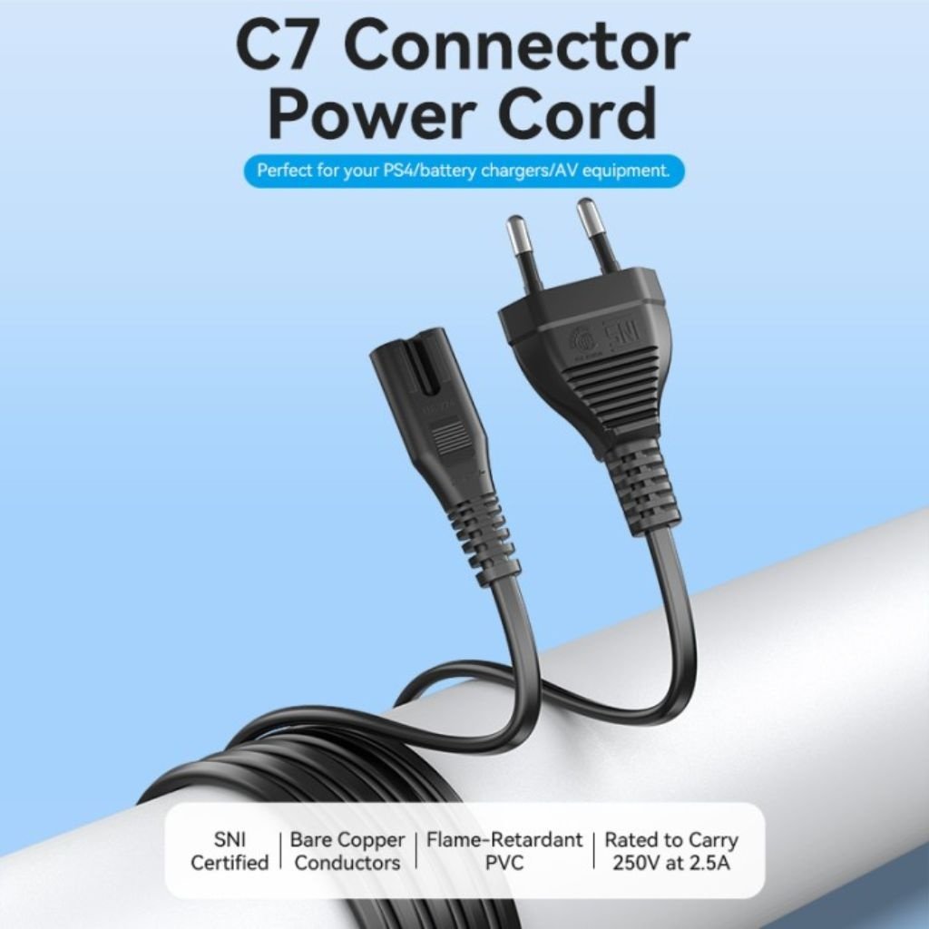 dlimgs.php_-2211.jpg Cable de Poder Conector C7 1.8M / Negro ZCIBAC Vention - Imagen 1