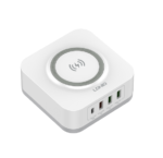 Cargador Inalámbrico d eEscritorio AW004   32W  PD 30W/QC3.0 (18W)/2 USB-A  Carga  Rápida  Blanco   LDNIO - Imagen 4