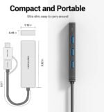 HUB USB-C/USB-A 3.0 a USB-A 3.0 x 4   0.15M  Negro  CHTBB  Vention - Imagen 4