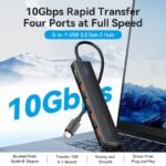 HUB USB-C a USB-A 3.2 Gen 2 x 4 + USB C 10G   0.15M / Negro  CHJBB  Vention