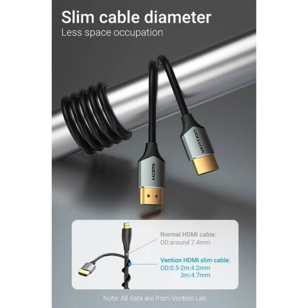 dlimgs.php_-2282.jpg Cable HDMI Ultrafino HD / Macho/Macho / 1.5M / Aluminio / Gris ALEHG Vention