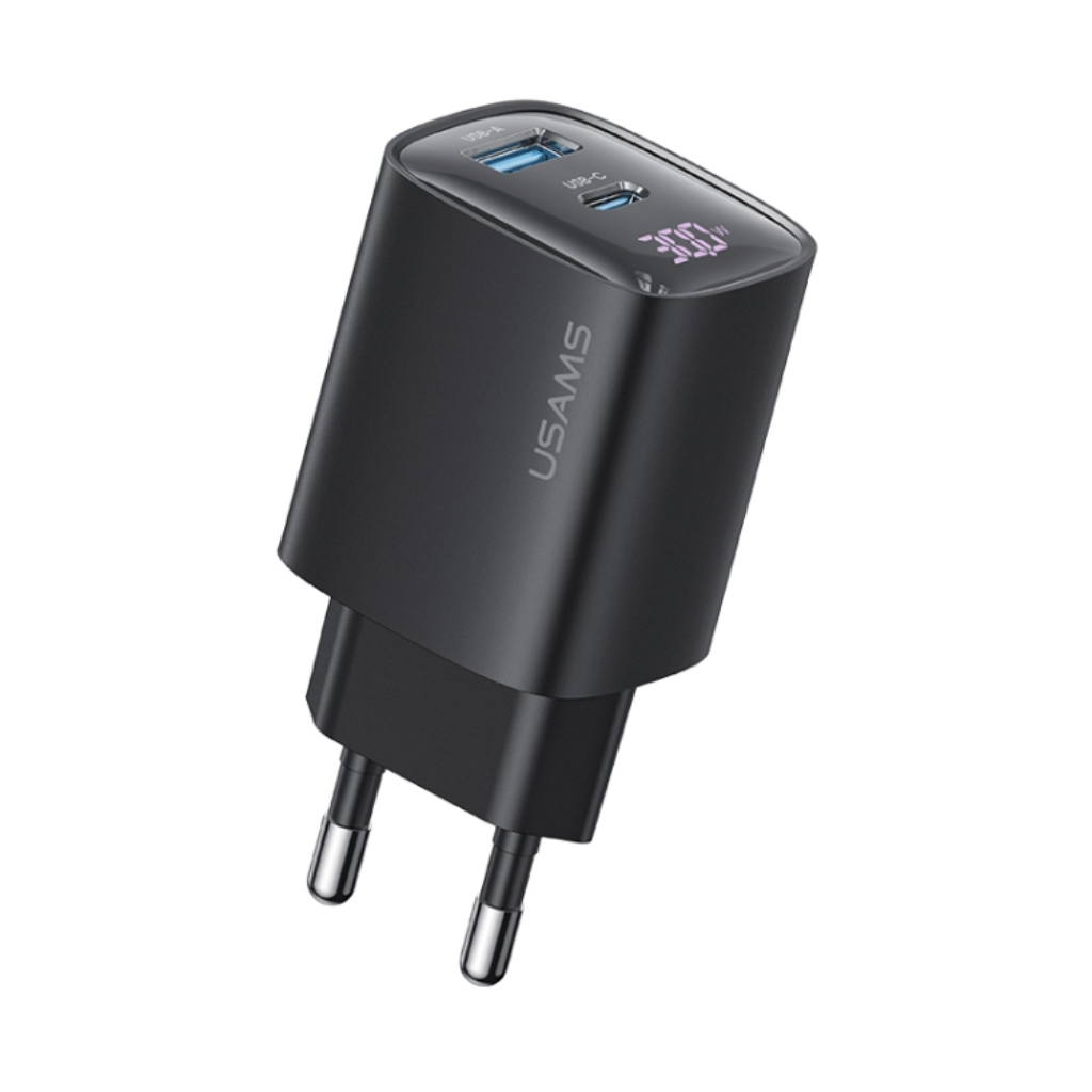 dlimgs.php_-2373.png Cargador de Pared 30W USB A + USB C GaN Carga Rápida Negro CC229 USAMS - Imagen 1