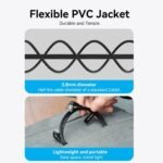 Cable de Red   Cat.6 UTP  Angulo Recto / Giro 360°/ 1M / Gris  IBOHF  Vention - Imagen 2