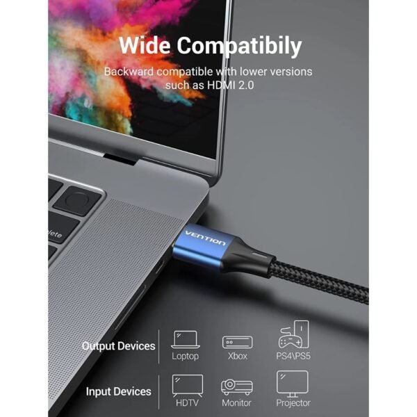 dlimgs.php_-2801.jpg Cable HDMI Macho/Macho HD Cordón / 8K / 3M / Aluminio Azul ALGLI Vention