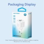 Cargador de Pared USB-A+USB-C GaN   USB-C a USB-C  30W/30W / Blanco  TZ-FEQW0-EU-01  Vention - Imagen 3