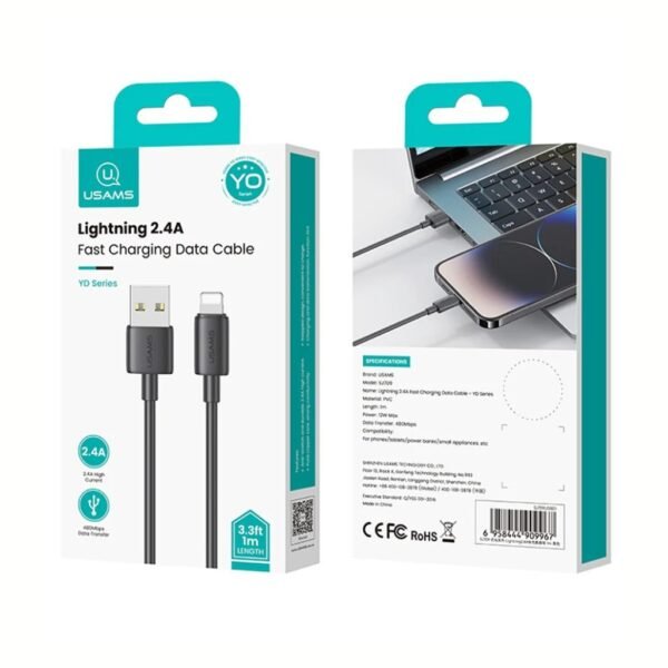 Cable de Datos USB A a Lightning  SJ709   30W  1M  Blanco  USAMS