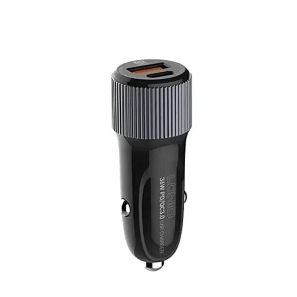 C510Q Cargador Auto 36W   PD + QC3.0  Tipo C  Negro  LDNIO