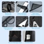 Mochila para Laptop Water-Repellent 15.16"   20L / 48x30x14cm / Negro / KRRB0  Vention - Imagen 6